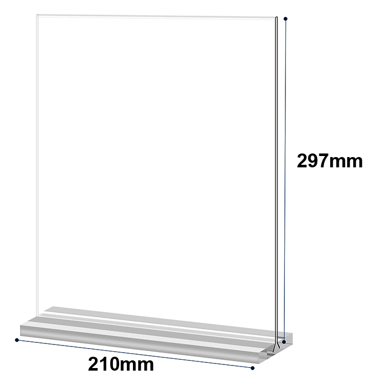 Acrylic Sign Holder Plastic Clear Table Display Holder Double Sided Menu Display Stands T Shaped Card Picture Frames