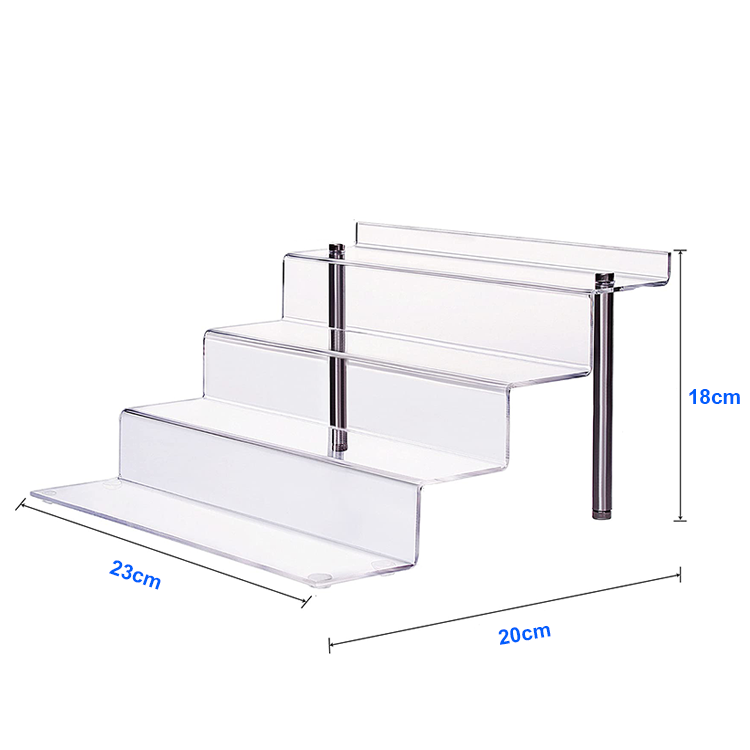 Customized Acrylic Display Risers,Clear Rectangle Stands Shelf For Display Gift Card Display Rack