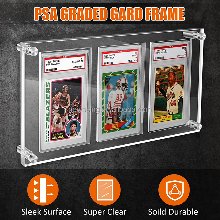 Clear Trading Card Frame Trading Card Display Acrylic Frame for Graded Sports Card Display