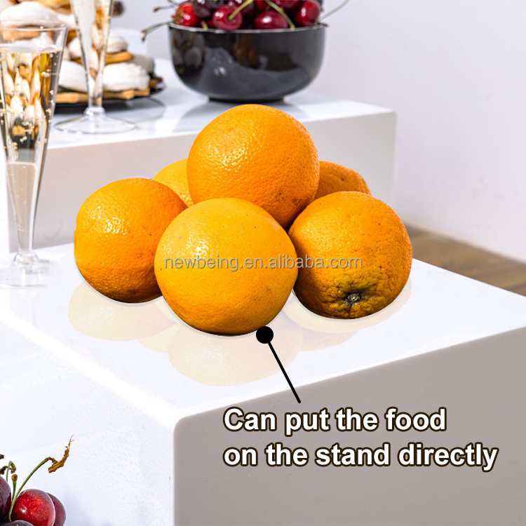 White wedding acrylic stands White unique buffet display Event food riser Cake Stand Wedding Acrylic food riser