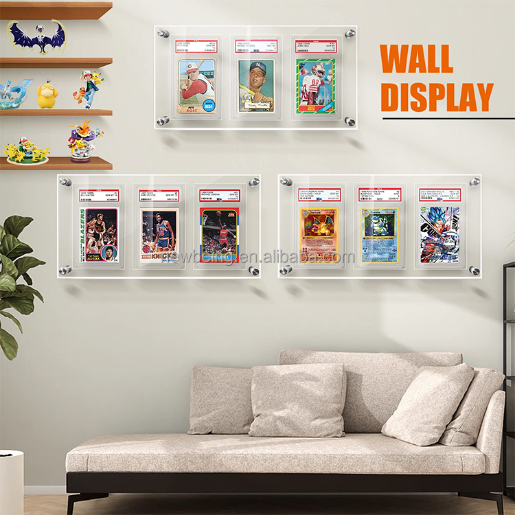 Clear Trading Card Frame Trading Card Display Acrylic Frame for Graded Sports Card Display