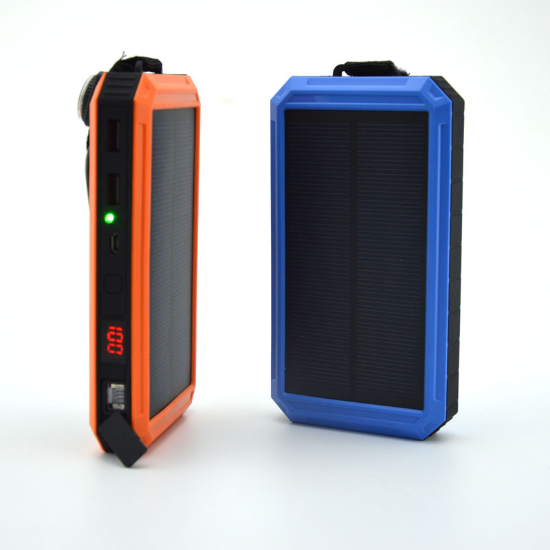 Solar Charger Power Bank Case with Electronic Cigarette Lighter Dual USB 20000mAh  Power bank For All Phone Charger