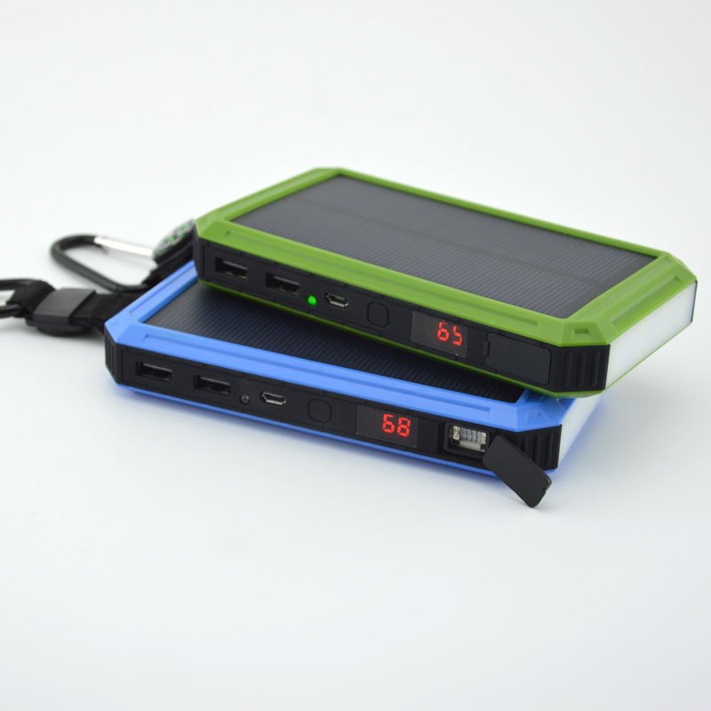 Solar Charger Power Bank Case with Electronic Cigarette Lighter Dual USB 20000mAh  Power bank For All Phone Charger