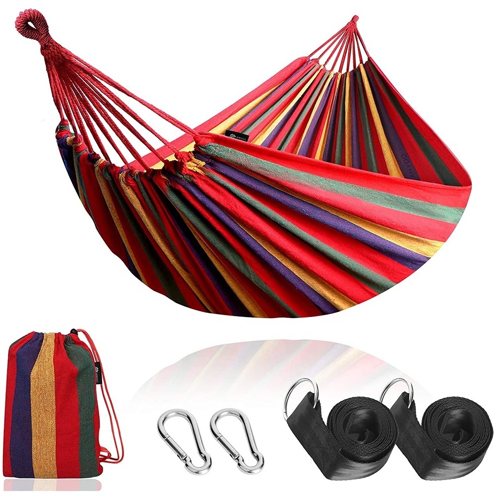 Newbility Portable Hanging Hammock Travel Outdoor Camping Swing Thick Canvas Bed Hammocks