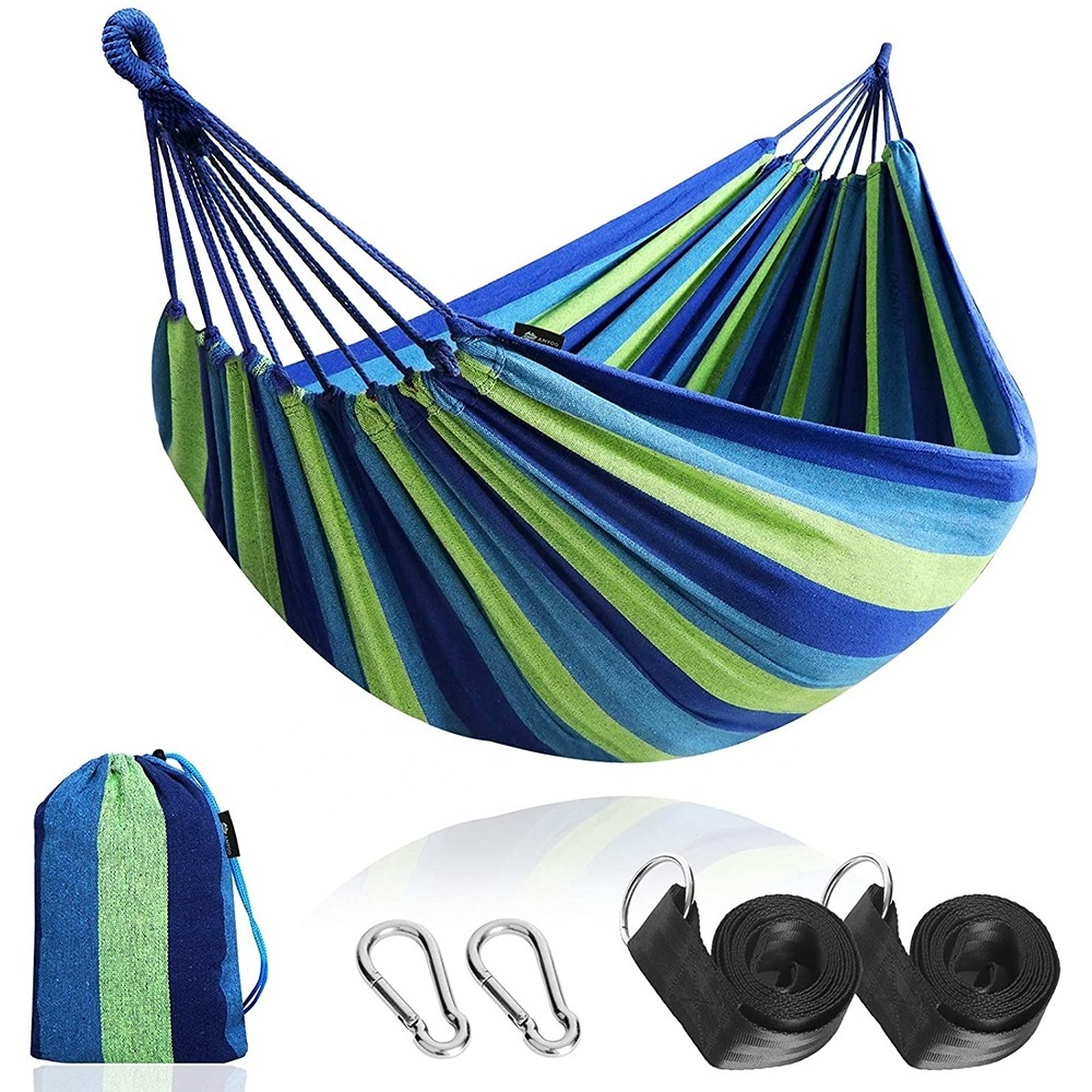 Newbility Portable Hanging Hammock Travel Outdoor Camping Swing Thick Canvas Bed Hammocks