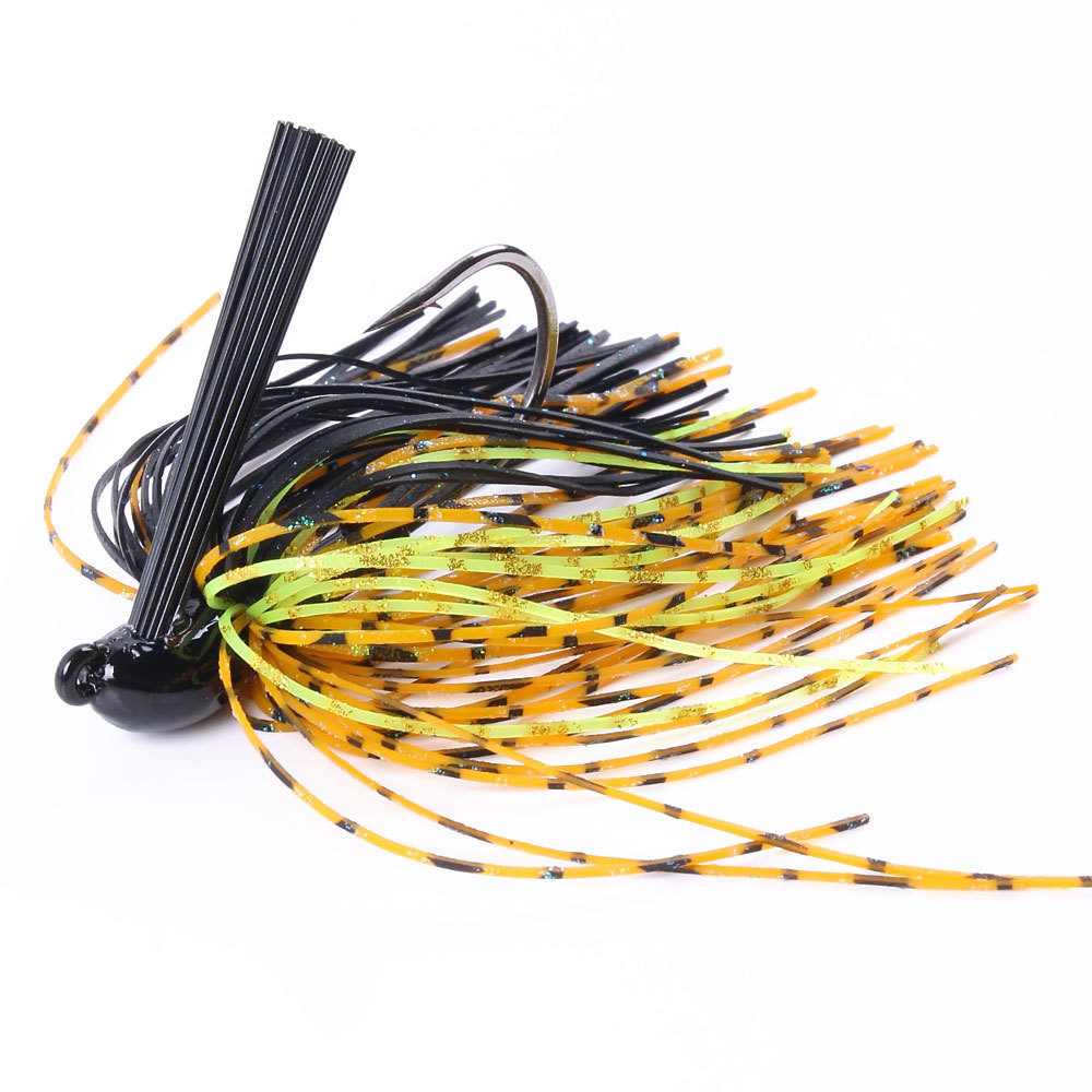 Newbility Weedless 10g Lead Weight Carbon Steel Hook 3/8oz Skirted Jig Head Bass Fishing Texas Rig Metal Hard Lure