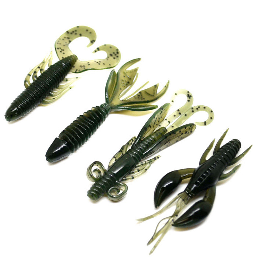 Newbility 4pcs set 6cm 1.6g Crayfish Soft Bait Lobster Soft Baits Plastic Bass Fishing Lure Crawfish Lures