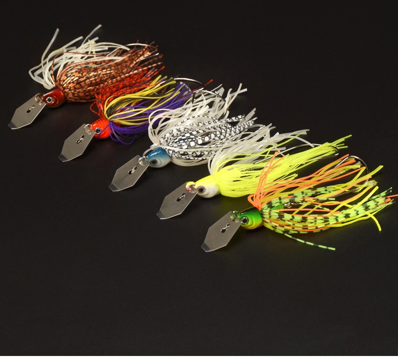 Newbility bladed jig saltwater skirt fishing lure rubber jig flipping  skirt spinner bait