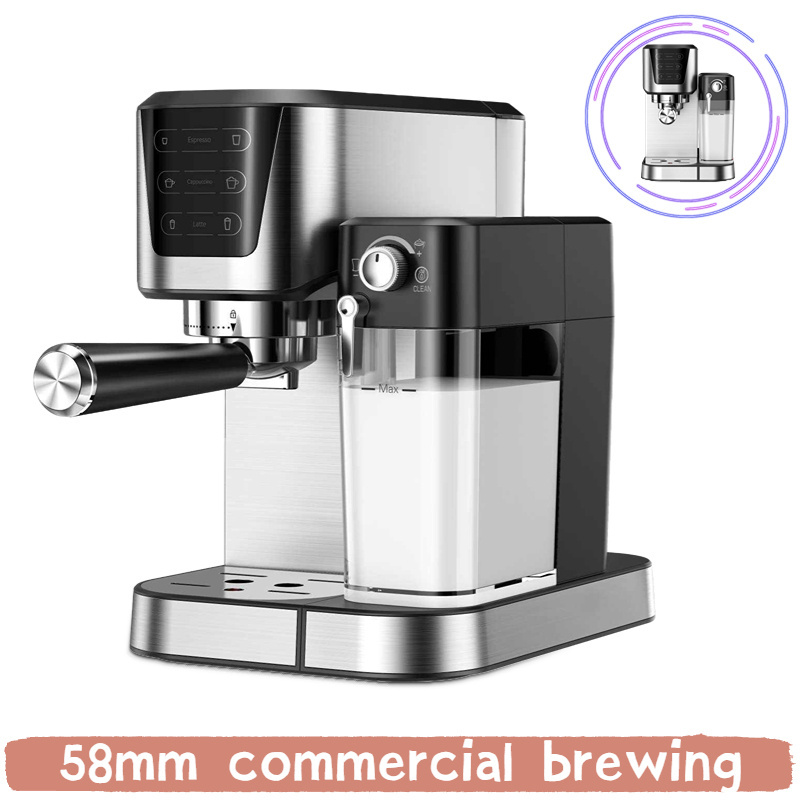 Professional Hot selling Steam Espresso touch color screen Cappuccino Maker Stainless Steel Coffee Maker Espresso Machine with m