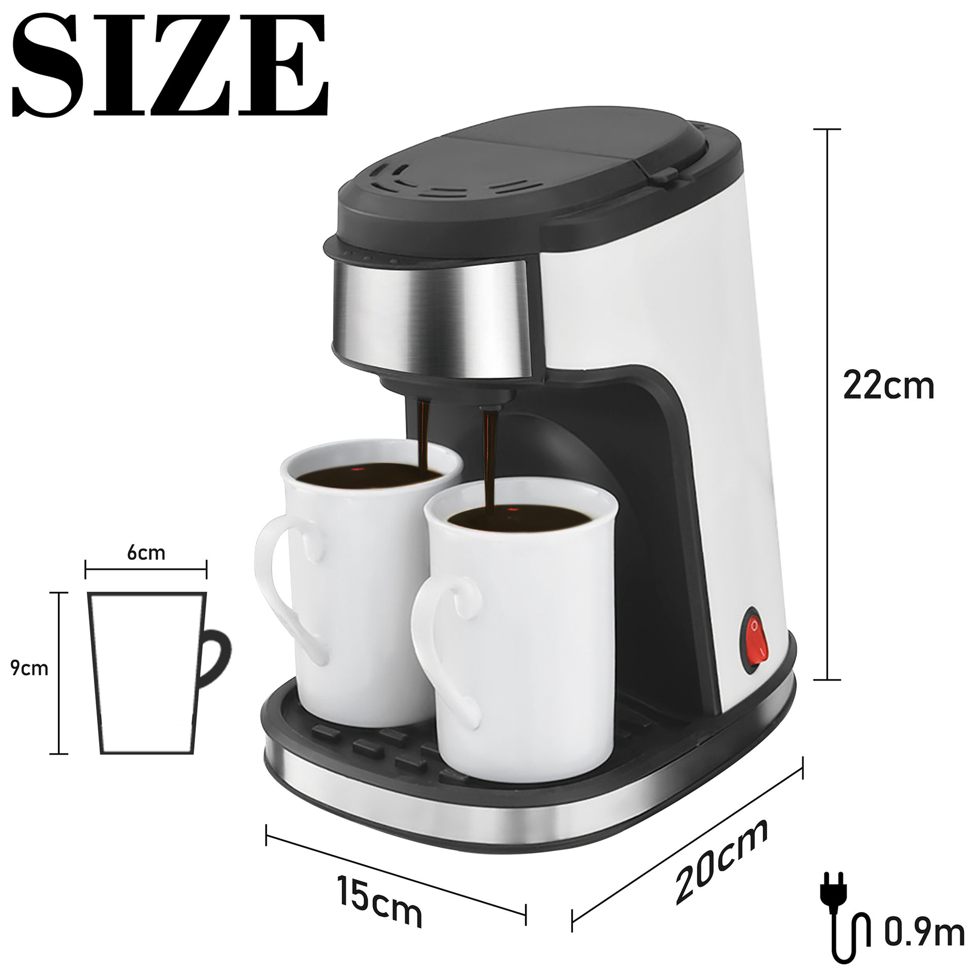 Electric  Filter 2-Cup Drip Coffee Maker  home use 220V electric automatic filter 2 cups drip coffee maker set