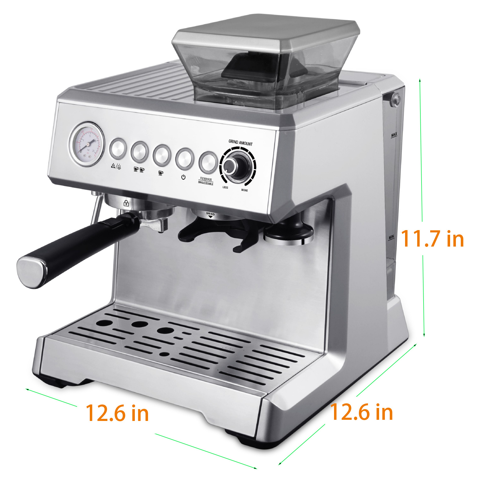 1350W 15bar ULKA premium italy bean Grinding cappuccino espresso machine with grinder coffee maker