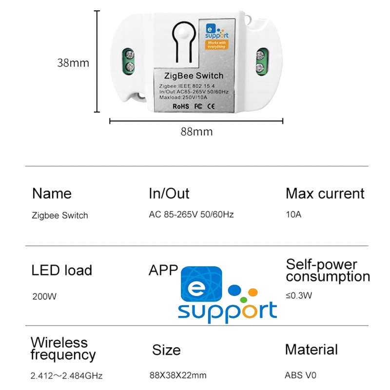 eWeLink Smart Wireless Light Switch Module 1 Way 10A Relay Compatible with Alexa  SmartThings Requires ZigBee Gateway