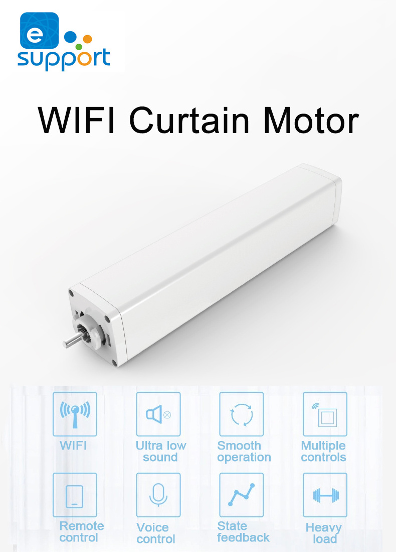 2.1M(6.9Ft) eWeLink WIFI Smart Curtain Blind Motor RF Control Customize Electric Curtain Track, Voice control by Alexa