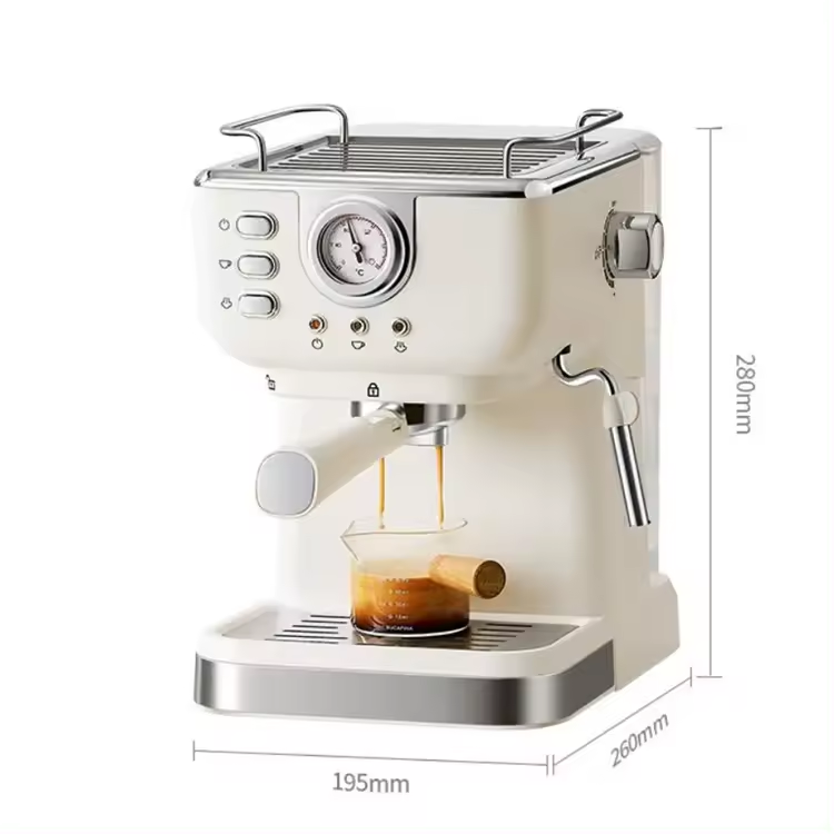 Household White Color Espresso Coffee Maker 15 Bar Italy Bump Espresso Coffee Machine