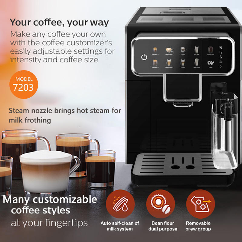 Professional Commercial Houseuse Fully Cappuccino Latte Coffee Machine Automatic Espresso