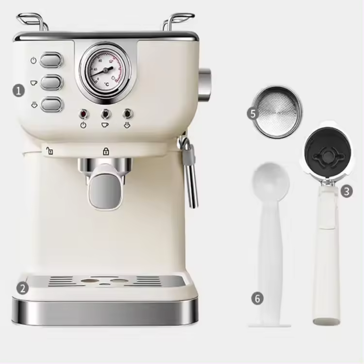 Household White Color Espresso Coffee Maker 15 Bar Italy Bump Espresso Coffee Machine