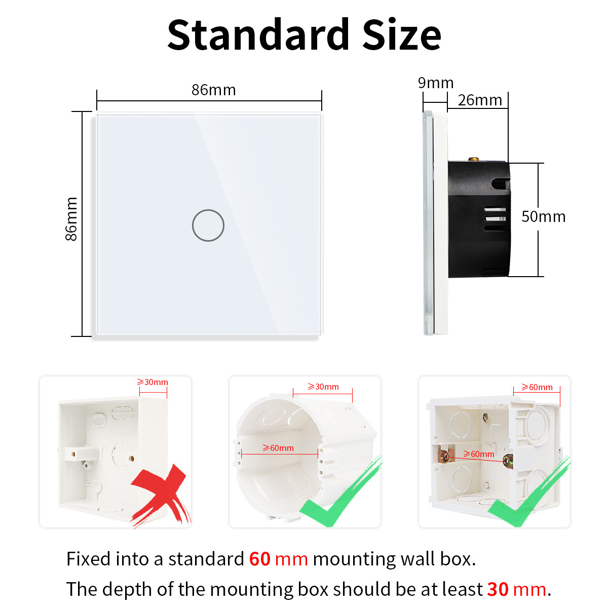 Tuya Smart Eu Standard WIFI Switch With Neutral Tempered Glass Touch Wall Smart Switch 1/2/3/4 Gang Smart Switch