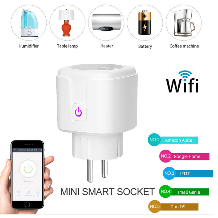 EU 16A Wifi Smart Plug With Power Monitoring Smart Life APP Remote Control Support Google Assistant Alexa Tuya Smart Socket