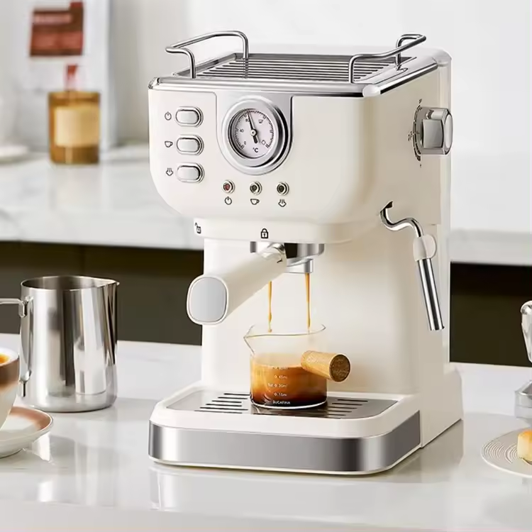 Household White Color Espresso Coffee Maker 15 Bar Italy Bump Espresso Coffee Machine