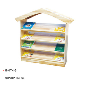 Kindergarten Bookcase Children Picture Book Floor Wood Bookshelf