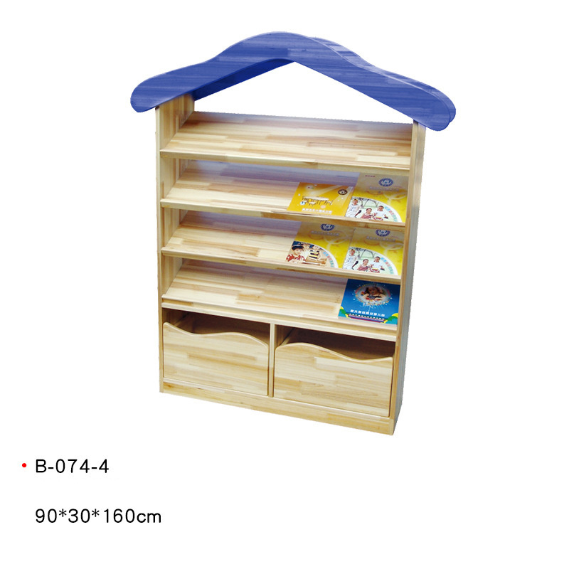 Kindergarten Bookcase Children Picture Book Floor Wood Bookshelf