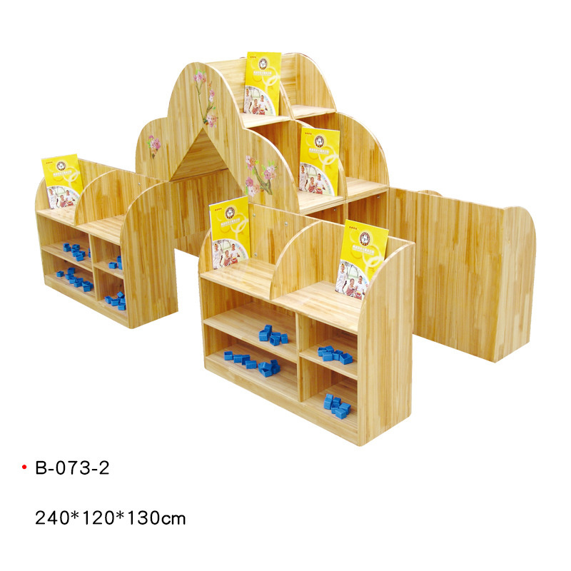 Kindergarten Bookcase Children Picture Book Floor Wood Bookshelf