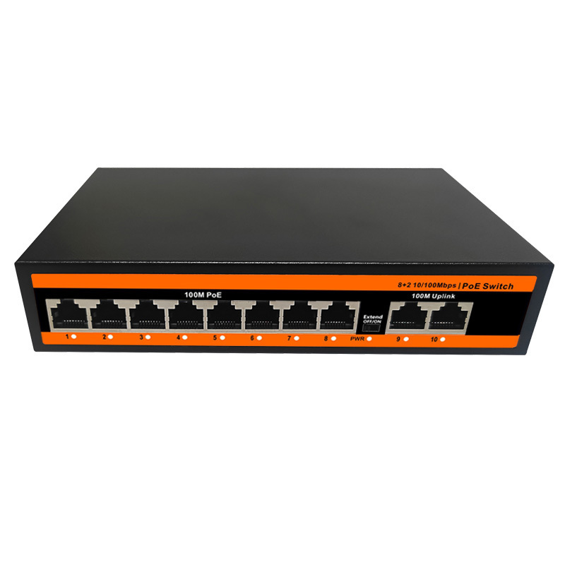 Factory OEM/ODM PoE Switch 10/100mbps PoE Ports Unmanaged Network Ethernet Switch 48v 8 Port PoE Switch