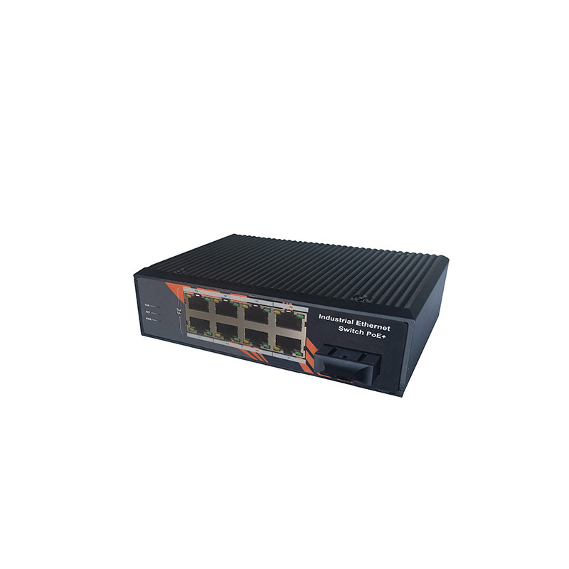 8 ports industrial poe switch with 1*100Mbps SC fiber port Ethernet Switch din rail wall mount