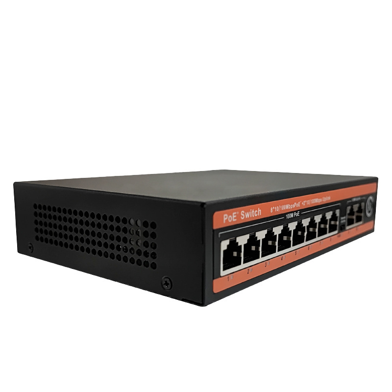 Factory OEM/ODM PoE Switch 10/100mbps PoE Ports Unmanaged Network Ethernet Switch 48v 8 Port PoE Switch