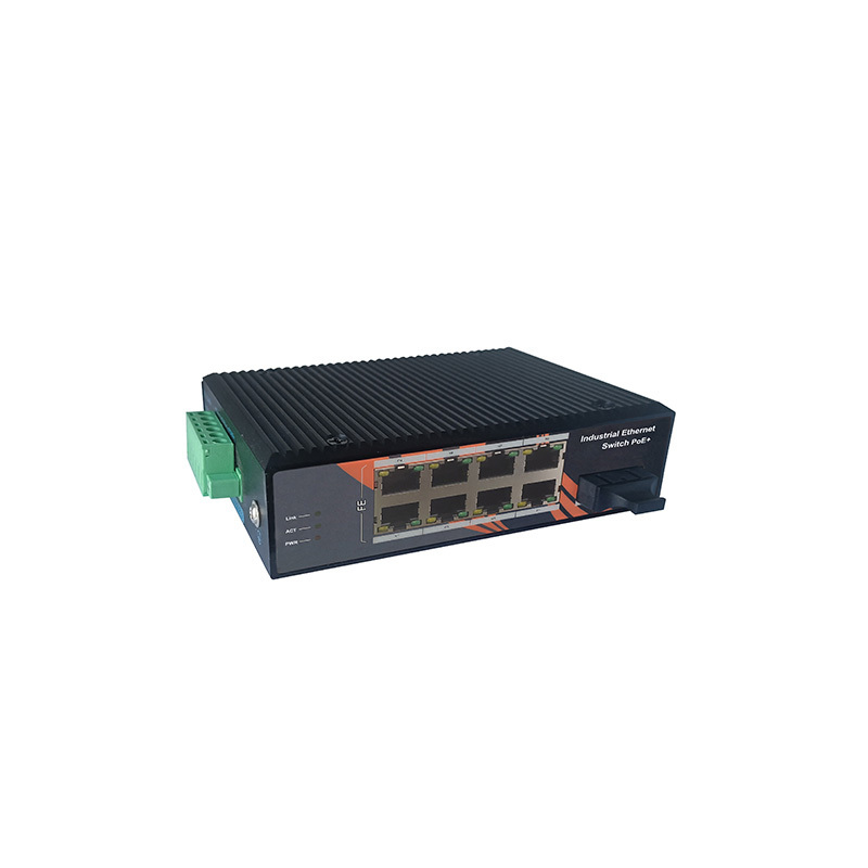 8 ports industrial poe switch with 1*100Mbps SC fiber port Ethernet Switch din rail wall mount