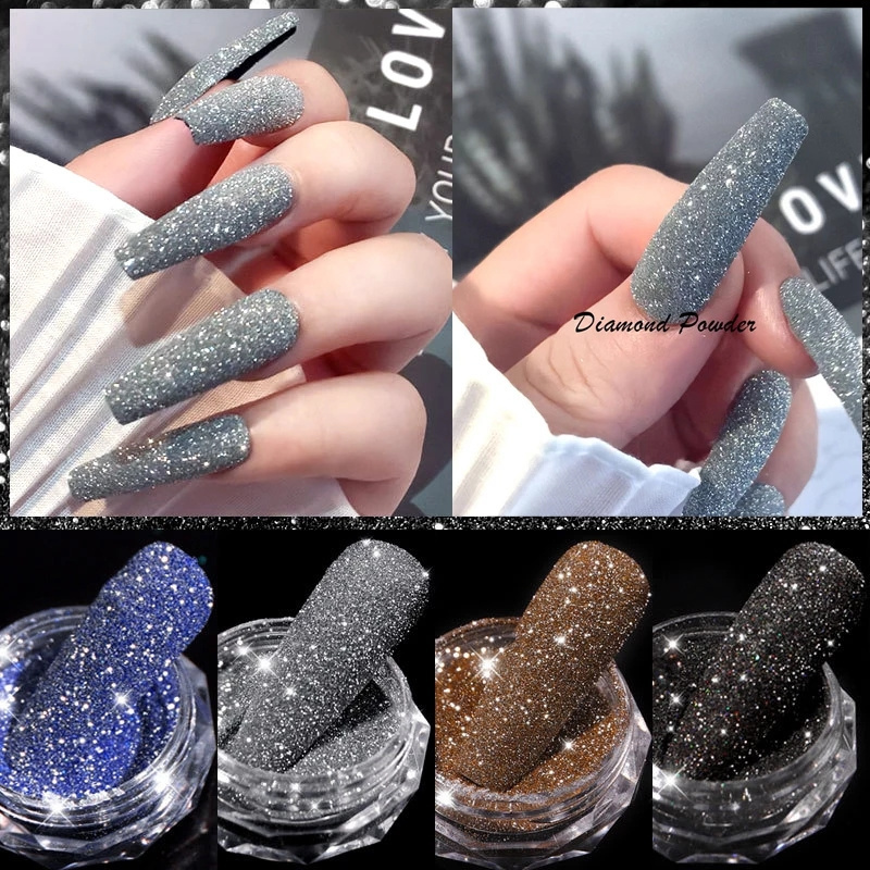 Fine Shiny Pigment Holographic Nail Art Decorations Sparkling Diamond Nail Glitter Powder