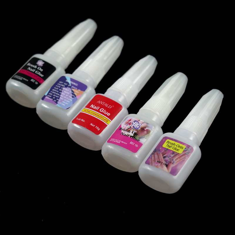 10g Fast Drying Acrylic Glue Nail Tips Brush on Nail Glue for Press on Nails