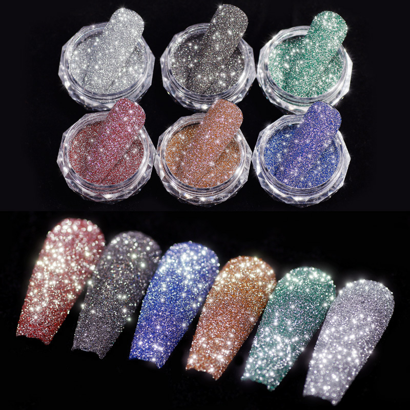 Fine Shiny Pigment Holographic Nail Art Decorations Sparkling Diamond Nail Glitter Powder