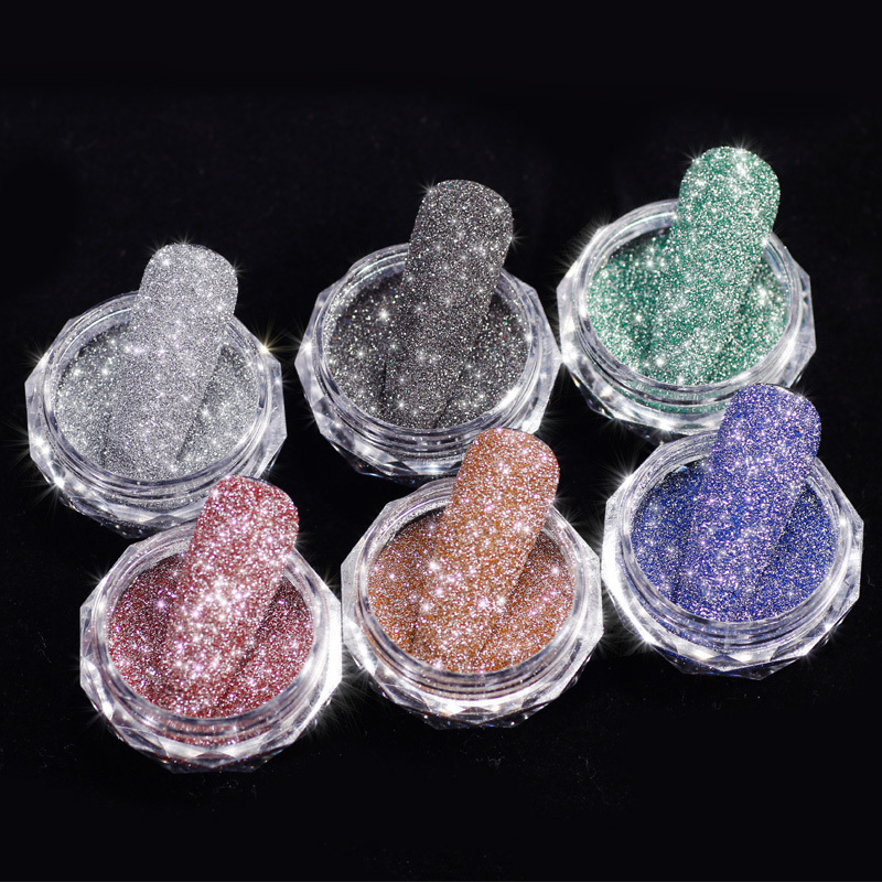 Fine Shiny Pigment Holographic Nail Art Decorations Sparkling Diamond Nail Glitter Powder