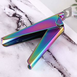 Professional False Tips Edge Cutters Manicure Rainbow Stainless Steel Nail Art Tools Nail Cutter Clipper