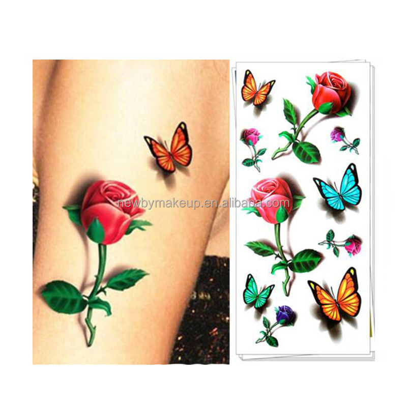 hot sale 3d sticker designs beauty butterfly body tattoo sticker