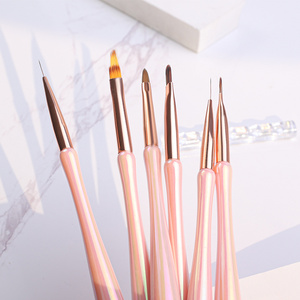 Nail Gel Brush Pink Aurora Soft Slender Hair UV Gel Nail Polish Painting Drawing Pen Brush