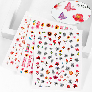 Flower Butterfly Sunflower Daisy Colorful Decals Decoration Self Adhesive Nail Butterfly Sticker