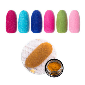 Newby 12 Colors Plush Nail Sticker Velvet Glitter Decoration Nail Flocking Powder