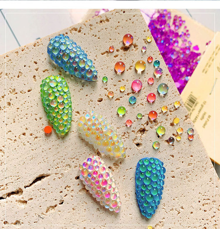 1440pcs Ice Aurora AB Crystal Holo Diamond Mermaid Beads Stones Flat Back Nail Art Rhinestones