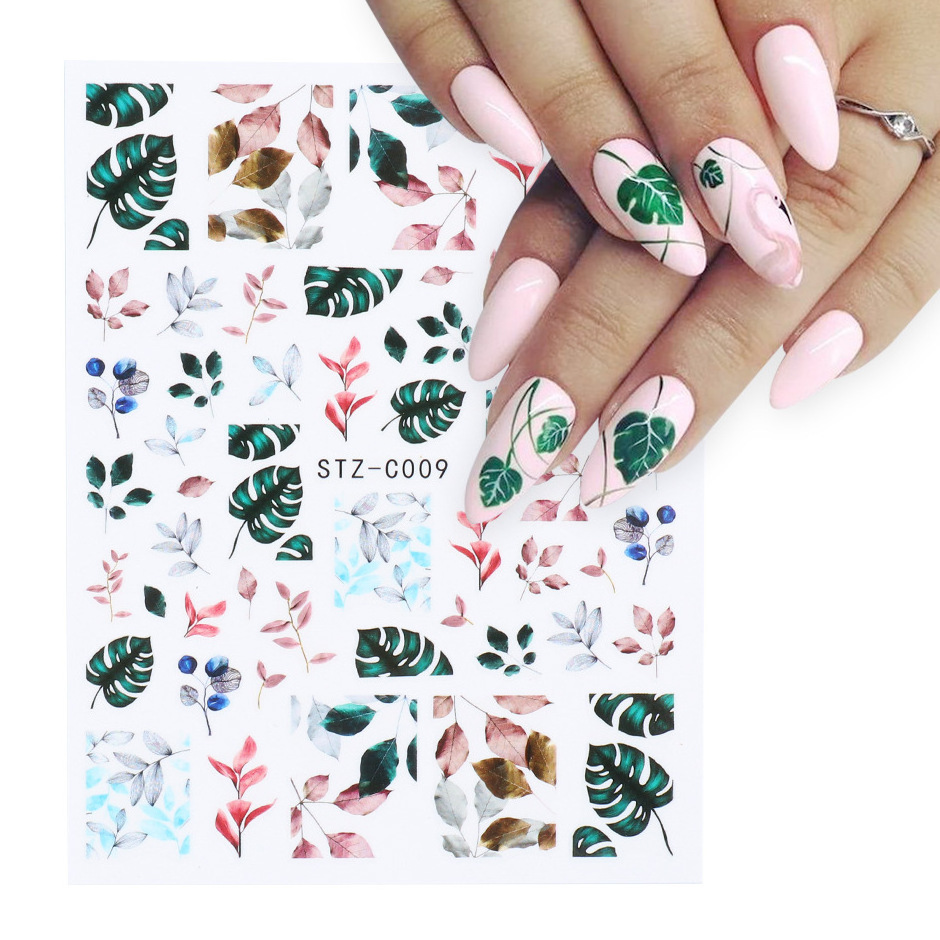 Flower Leaves Sakura Daisy Lavender Floral Sticker Nail Art Decoration Flowers Nail Decal Stickers