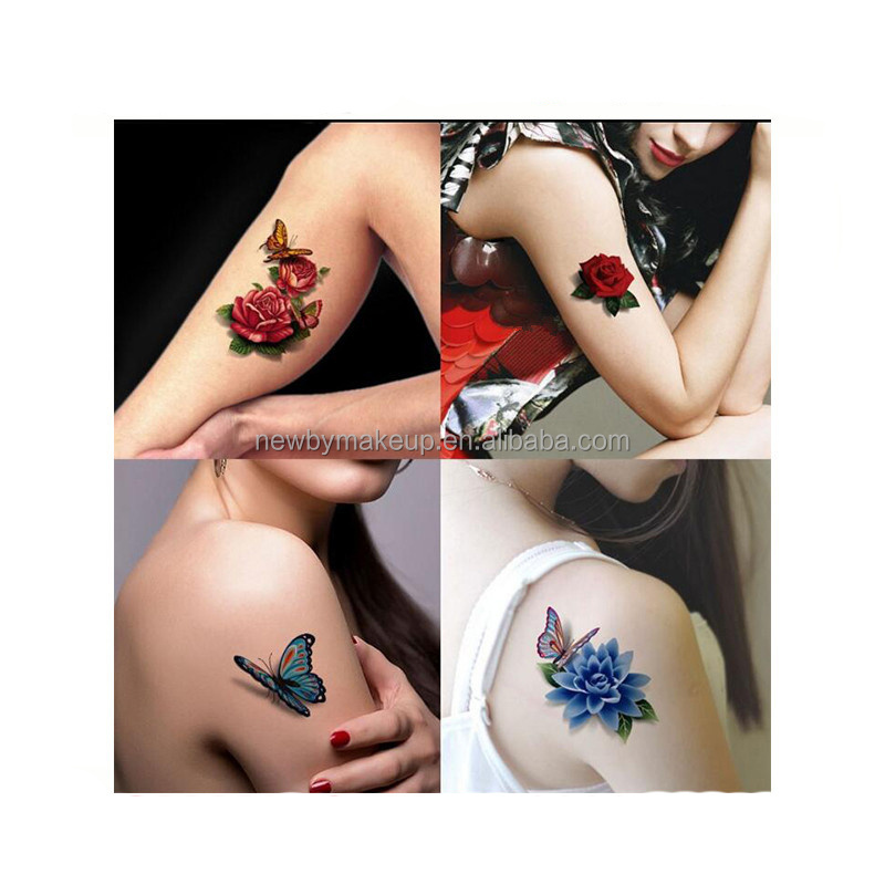 hot sale 3d sticker designs beauty butterfly body tattoo sticker