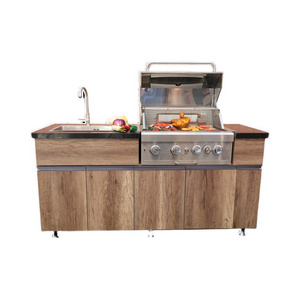 New Garden Backyard Cabinets Manufacturer Stainless Steel Outdoor Kitchen BBQ Grill Cabinet