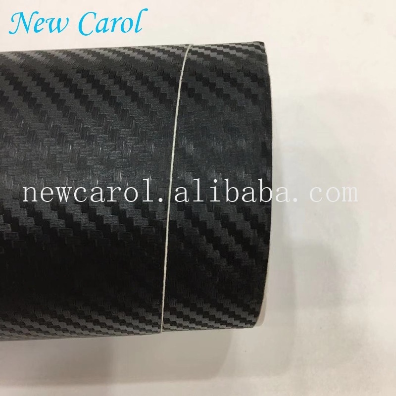 Car Accessories Exterior Decoration PVC Sticker Black 3D Carbon Fiber Vinyl Film