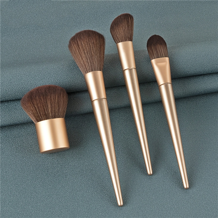 4pcs Luxury Rose Gold New Popular High Quality Best Buy Custom Private Label Logo Makeup Brush Sets Wholesale Kabuki Brush