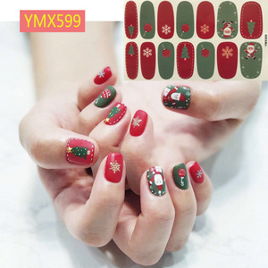 Wholesale Full Cover Christmas Nail Art Stickers 2022 Luxury 3D Snowflake Gel Nail Polish Stickers Wraps Adhesive