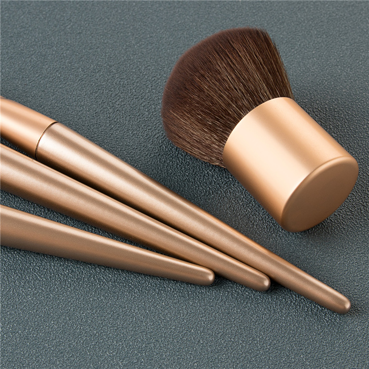 4pcs Luxury Rose Gold New Popular High Quality Best Buy Custom Private Label Logo Makeup Brush Sets Wholesale Kabuki Brush