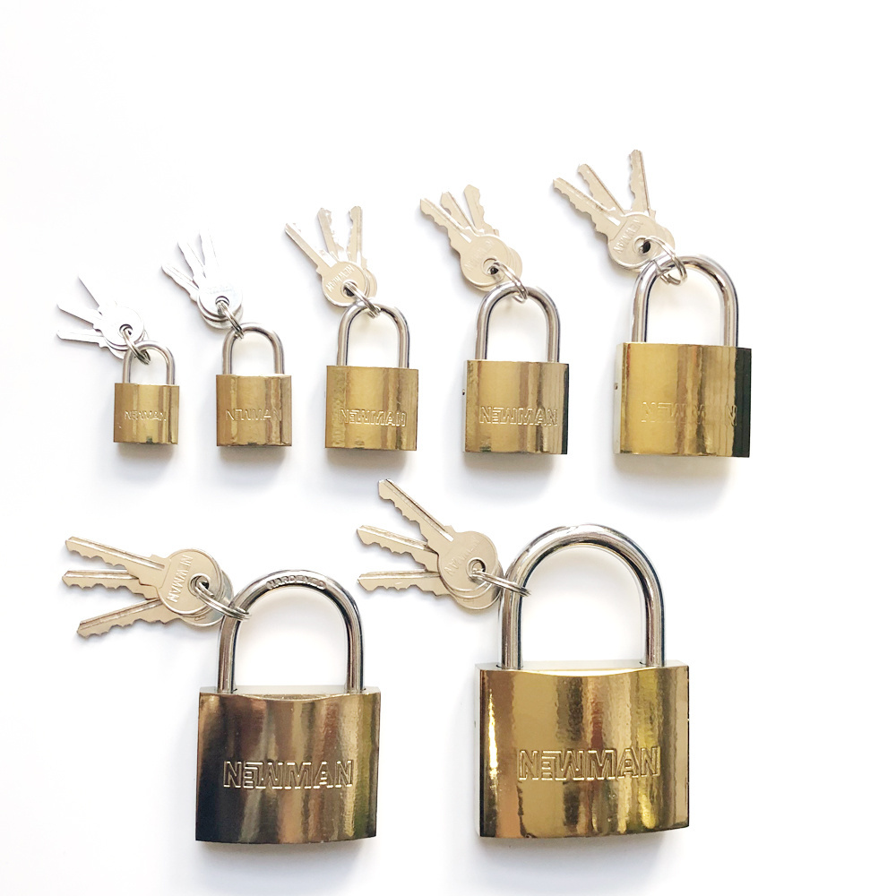 manufacturer cheap short shackle small size 20mm 25mm 32mm 38mm 50mm 63 75mm titanium plated best custom cute thin iron padlock