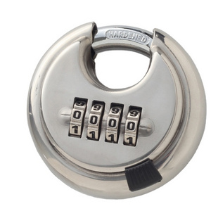 NEWMAN CP8091 Hardened Shackle Stainless Steel 70mm Resettable Round Disc Combination Padlock,Password Disk Padlock