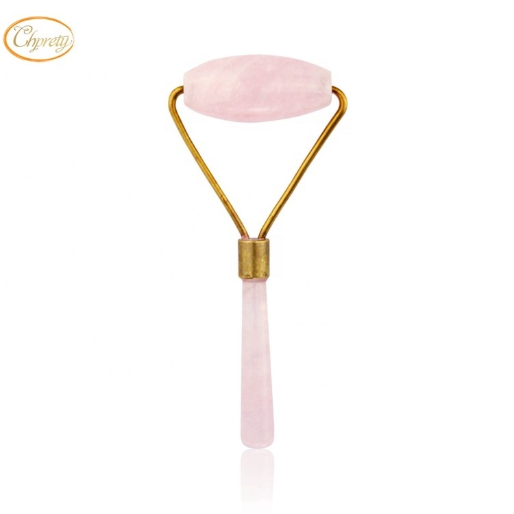 A Natural Massage Jade Roller for Face Tighten Rose Quartz Jade Gua Sha Scrap Massage Pink Crystal Stone Heart Guasha Set